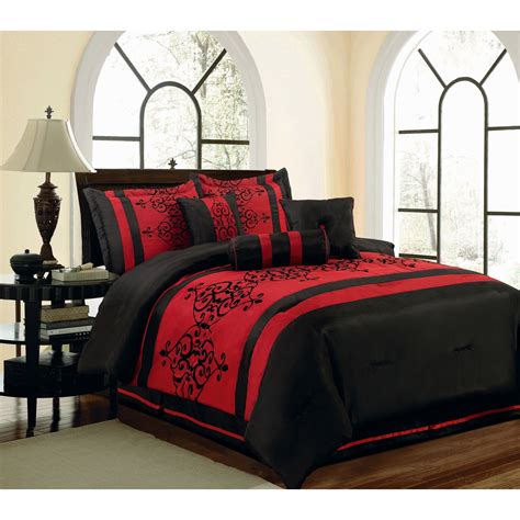 Buy Red And Black Twin Comforter Sets